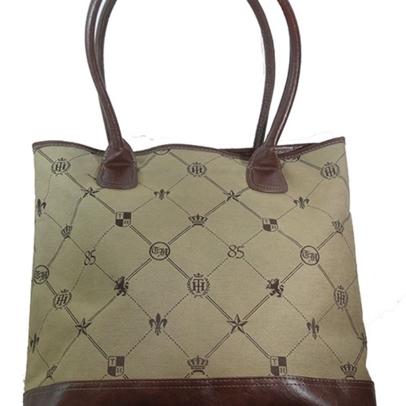 Tommy Hilfiger Brown Laptop Tote Bag Purse - Picture 5 of 8